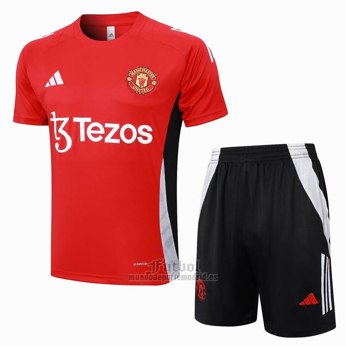 Chandal del Manchester United Manga Corta 2024-2025 Rojo - Pantalon Corto